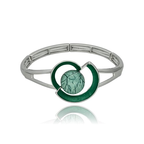 Obrazek Bransoletka z seledynową żywicą B97006