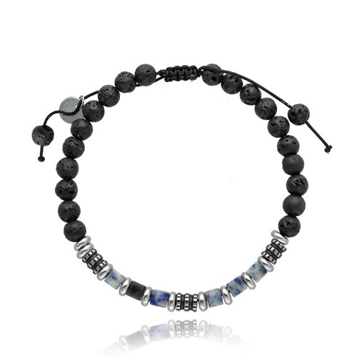 Obrazek Bransoletka męska z agatami i sodalitami BM97714