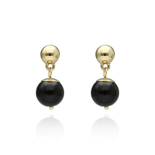 Obrazek Kolczyki z agatem czarnym E97512