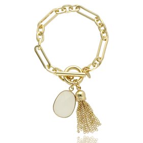 Obrazek Bransoletka z jadeitem mlecznym B97504