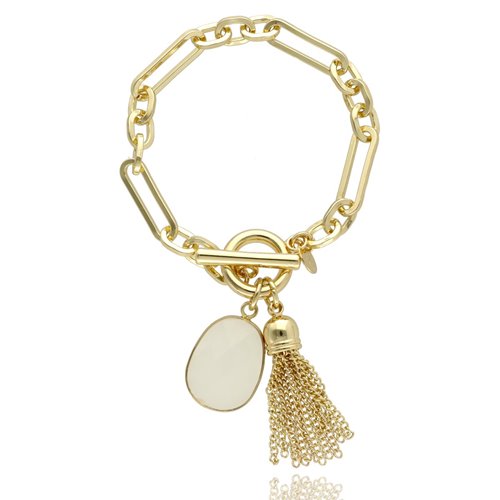 Obrazek Bransoletka z jadeitem mlecznym B97504