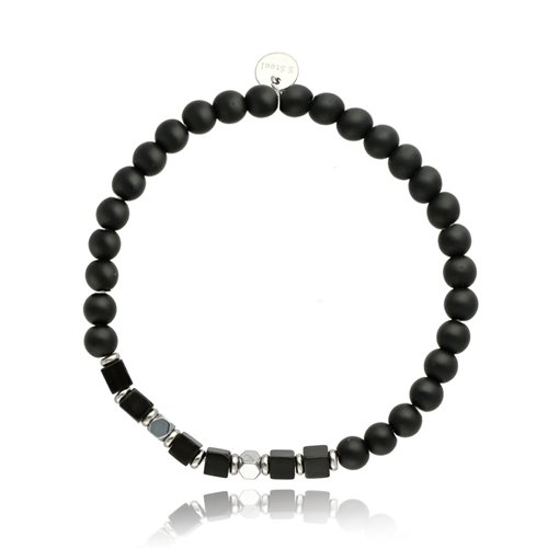 Obrazek Bransoletka męska z  agatami BM97718