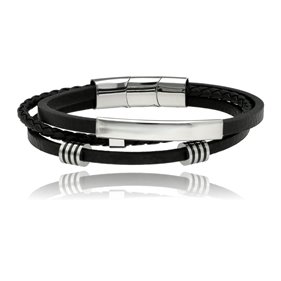 Obrazek Bransoletka męska ze skóry BM97168 b