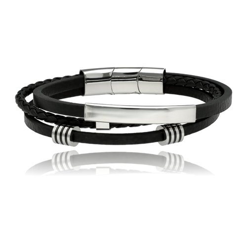 Obrazek Bransoletka męska ze skóry BM97168 b