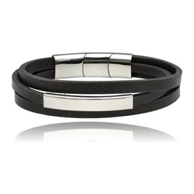 Obrazek Bransoletka męska ze skóry BM97162 b