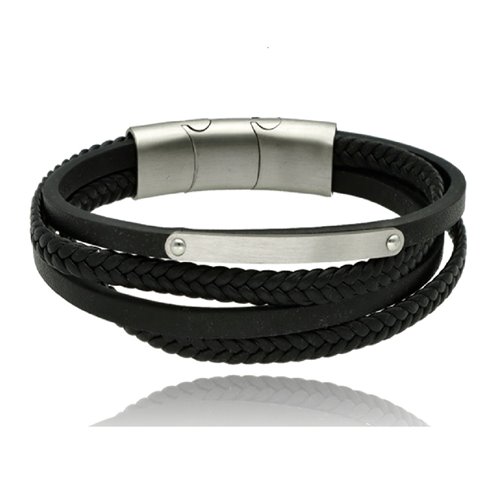 Obrazek Bransoletka męska ze skóry BM97155 b