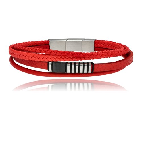 Obrazek Bransoletka męska ze skóry BM97154 b