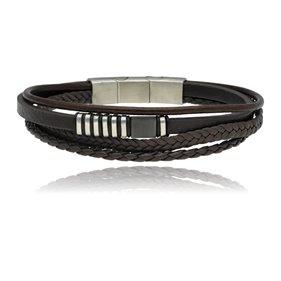 Obrazek Bransoletka męska ze skóry BM97152 b
