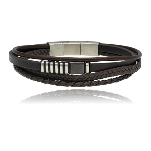 Obrazek Bransoletka męska ze skóry BM97152 b