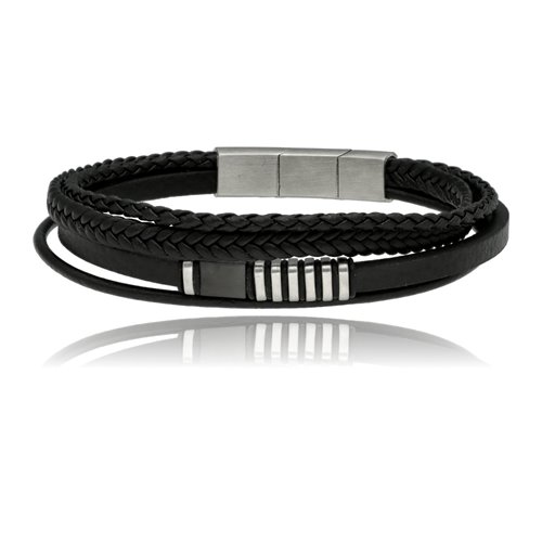 Obrazek Bransoletka męska ze skóry BM97151 b