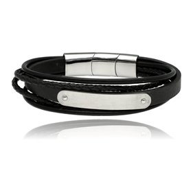 Obrazek Bransoletka męska ze skóry BM97122 b