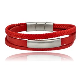 Obrazek Bransoletka męska ze skóry BM97144