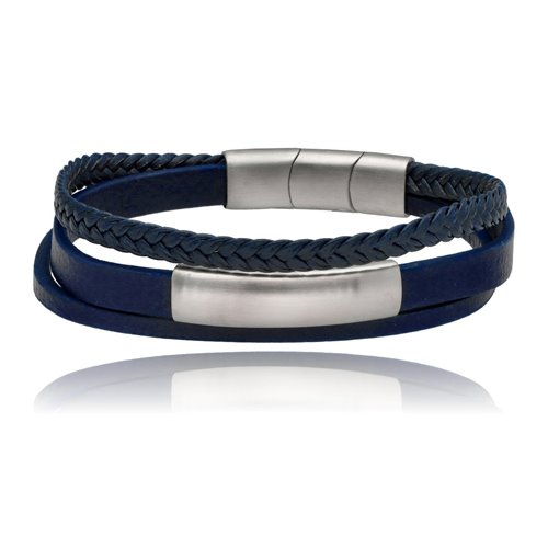 Obrazek Bransoletka męska ze skóry BM97143