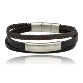 Obrazek Bransoletka męska ze skóry BM97142