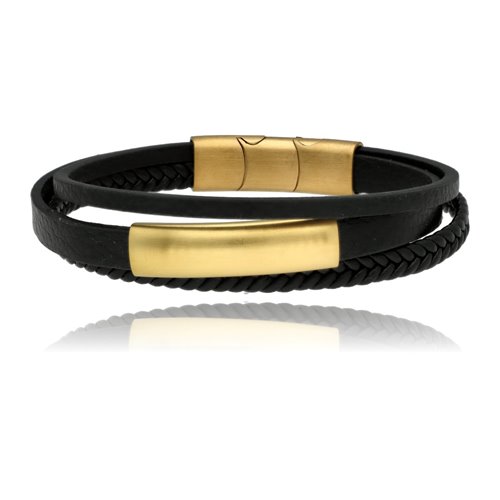 Obrazek Bransoletka męska ze skóry BM97141