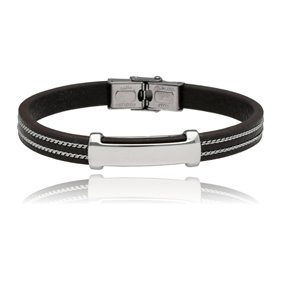 Obrazek Bransoletka męska ze skóry BM97137