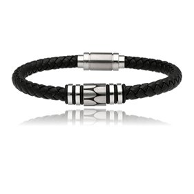 Obrazek Bransoletka męska ze skóry BM97132