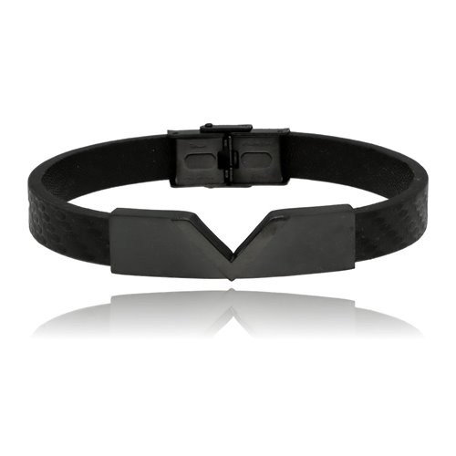 Obrazek Bransoletka męska ze skóry BM97129