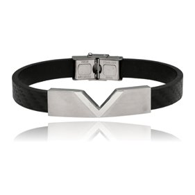 Obrazek Bransoletka męska ze skóry BM97128