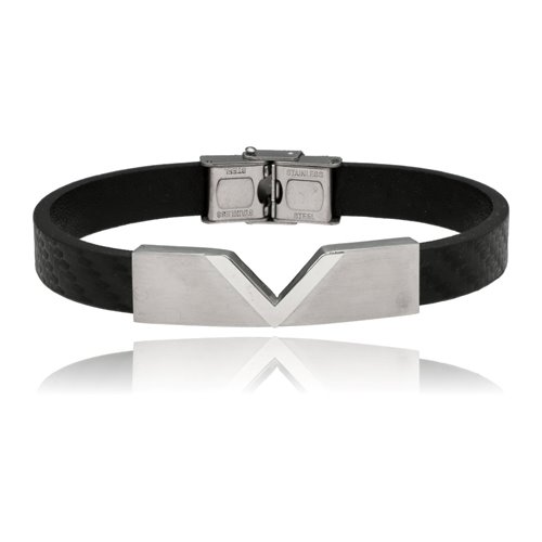 Obrazek Bransoletka męska ze skóry BM97128