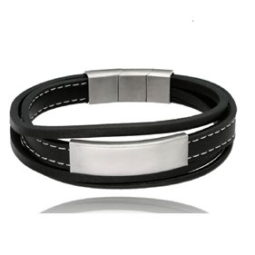 Obrazek Bransoletka męska ze skóry BM97117