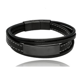 Obrazek Bransoletka męska ze skóry BM97115