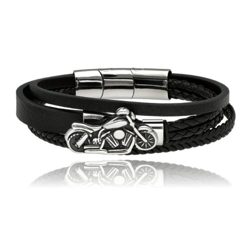 Obrazek Bransoletka męska ze skóry BM97109