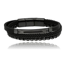 Obrazek Bransoletka męska ze skóry BM97108