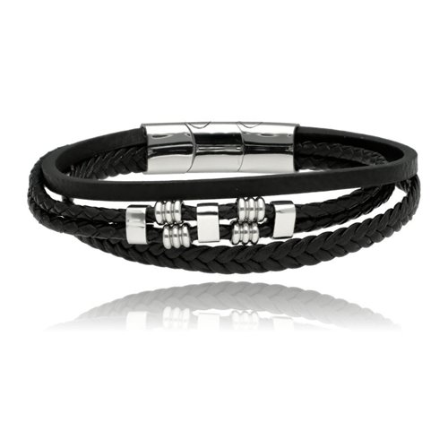 Obrazek Bransoletka męska ze skóry BM97107