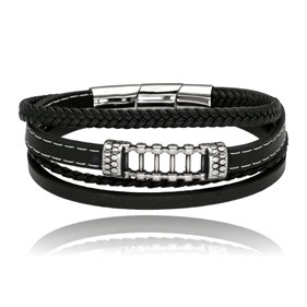 Obrazek Bransoletka męska ze skóry BM97106