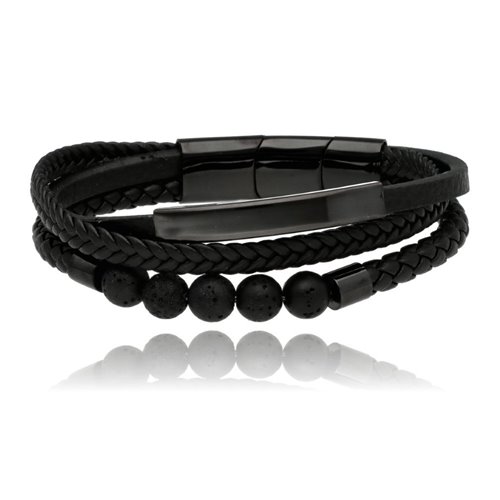 Obrazek Bransoletka męska ze skóry BM97105