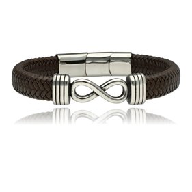 Obrazek Bransoletka męska ze skóry BM97104