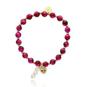 Obrazek Bransoletka z różowym tygrysim okiem B97694