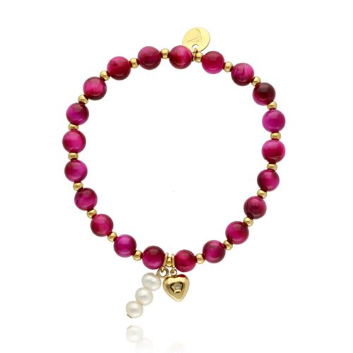 Obrazek Bransoletka z różowym tygrysim okiem B97694