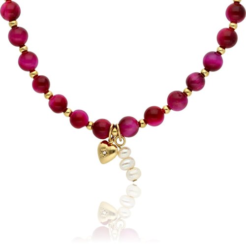 Obrazek Naszyjnik z różowym tygrysim okiem N97694