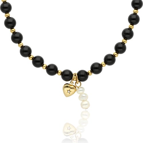 Obrazek Naszyjnik z agatami i perłami N97693