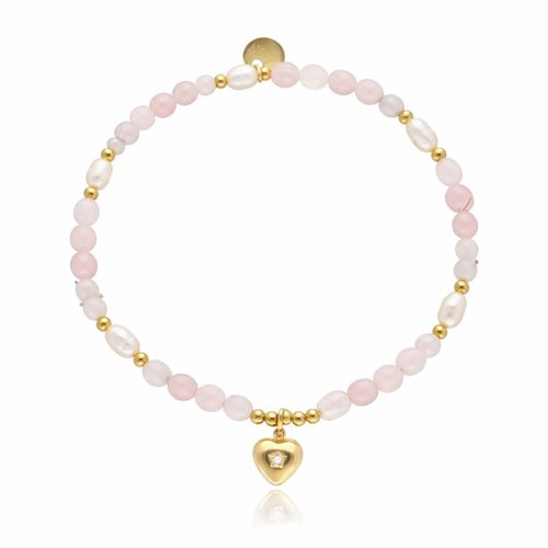 Obrazek Bransoletka z kwarcem i perłami B97688