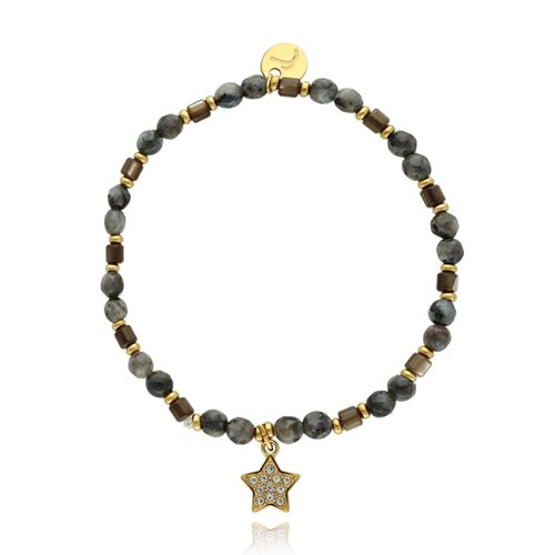 Obrazek Bransoletka z agatami i muszlą B97681