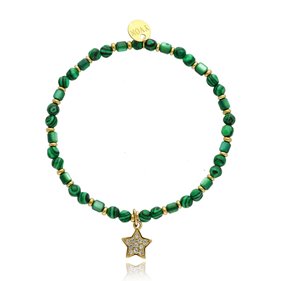 Obrazek Bransoletka z malachitami i muszlą B97680