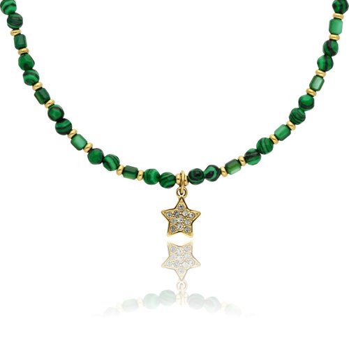 Obrazek Naszyjnik z malachitami i muszlą N97680