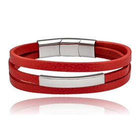 Obrazek Bransoletka męska ze skóry BM97164