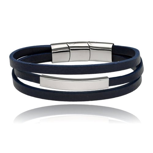 Obrazek Bransoletka męska ze skóry BM97163