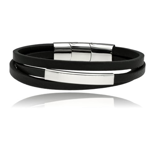 Obrazek Bransoletka męska ze skóry BM97160