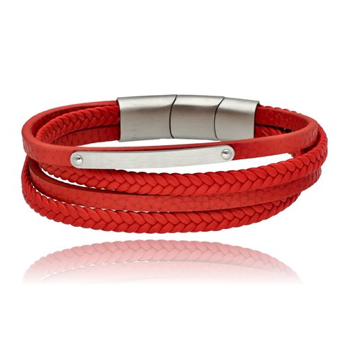 Obrazek Bransoletka męska ze skóry BM97159