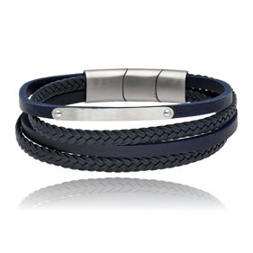 Obrazek Bransoletka męska ze skóry BM97158