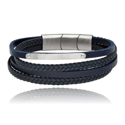 Obrazek Bransoletka męska ze skóry BM97158