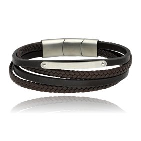 Obrazek Bransoletka męska ze skóry BM97157