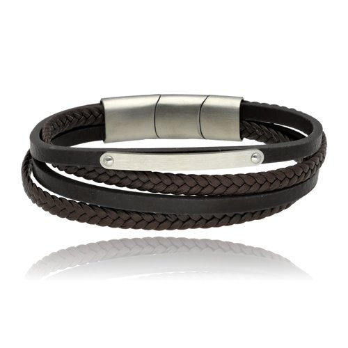 Obrazek Bransoletka męska ze skóry BM97157