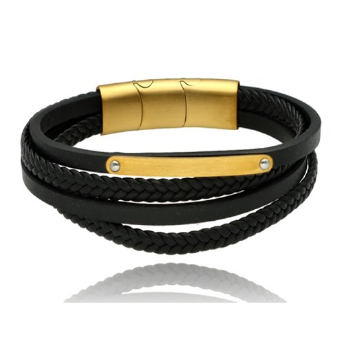 Obrazek Bransoletka męska ze skóry BM97156