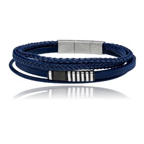 Obrazek Bransoletka męska ze skóry BM97153